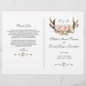 チャームピンク赤面フローラ〔雄ジカの〕枝角結婚式 プログラム (正面)