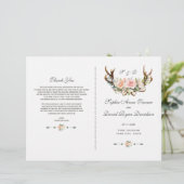 チャームピンク赤面フローラ〔雄ジカの〕枝角結婚式 プログラム (スタンド正面)