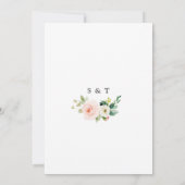 チャームピンク赤面白い花の金ゴールド 招待状 (裏面)