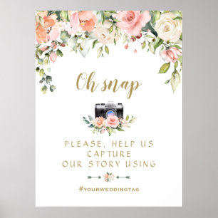 チャームピンク赤面結婚のOh Snap Instagramサイン ポスター