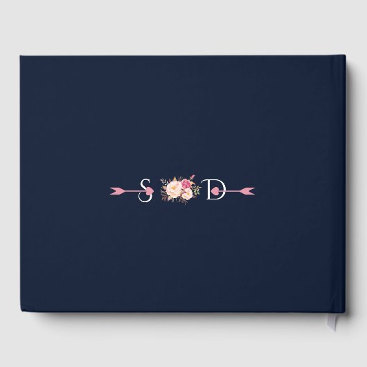 チャームピンク赤面花〔雄ジカの〕枝角結婚ズ ゲストブック (裏面)