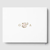 チャームピンク赤面金ゴールドフラワーズモノグラム結婚ズ ゲストブック (裏面)