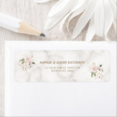 チャームピンク金ゴールドフラワーズバプテスマ差出人住所 ラベル (インサイチュ)