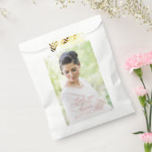 チャームフォトベビーシャワーバラ金ゴールドありがとう フェイバーバッグ (封をした状態)