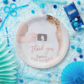 チャームフォトベビーシャワーバラ金ゴールドありがとう ペーパープレート (パーティー)