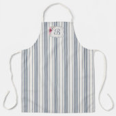 チャームフランスのファームハウスブルーストライプのとホワイト エプロン (正面)