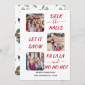 チャームフルなカラフルな3枚の写真のクリスマスカード シーズンカード (正面/裏面)