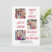 チャームフルなカラフルな3枚の写真のクリスマスカード シーズンカード (スタンド正面)