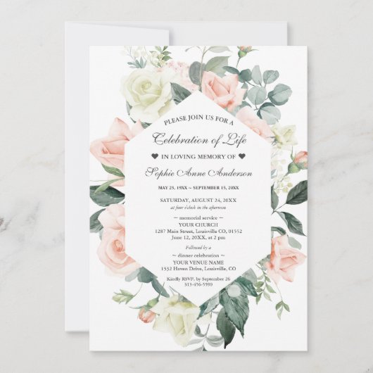 チャームフローラ生葬記念お祝い 招待状 (正面)