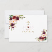 チャームブルガンディマルサラフローラガールバプテスマ サンキューカード (裏面)