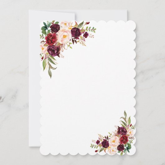 チャームブルガンディマルサラフローラガールバプテスマ 招待状 (裏面)