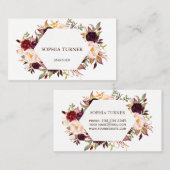 チャームブルガンディマルサラフローラ幾何学模様 名刺 (正面/裏面)