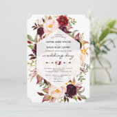 チャームブルガンディマルサラフローラ幾何学模様 招待状 (スタンド正面)