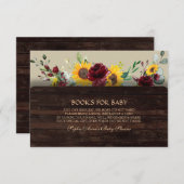 チャームブルゴーニュひまわり赤ちゃんシャワー用の本 エンクロージャーカード (正面/裏面)