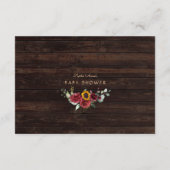 チャームブルゴーニュひまわり赤ちゃんシャワー用の本 エンクロージャーカード (裏面)