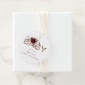 チャームブルゴーニュピンクフローラ金ゴールドガールベビーシャワー フェイバータグ (インサイチュ)