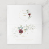 チャームブルゴーニュフローラエアリー緑のテーブル番号 プレイスカード (外部開封)