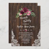 チャームブルゴーニュフローラブルンチバブリーブライダルシャワー 招待状 (正面/裏面)