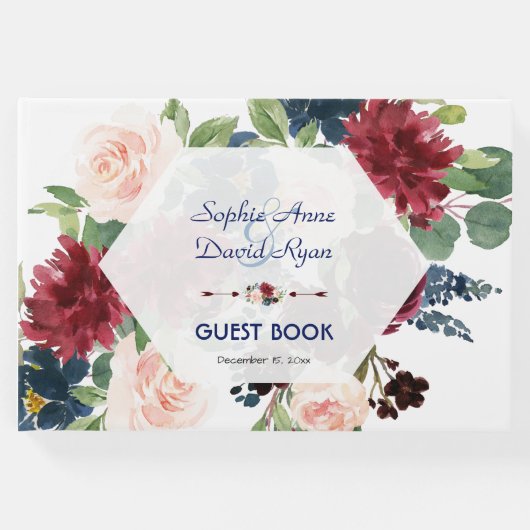 チャームブルゴーニュフローラ六角フレ結婚ーム ゲストブック (正面)