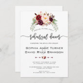 チャームブルゴーニュフローラ手書きリハーサルディナー 招待状 (正面/裏面)