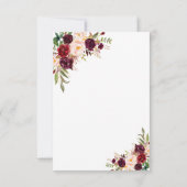 チャームブルゴーニュフローラ結婚の手書きRSVP 出欠カード (裏面)