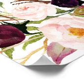 チャームブルゴーニュフローラ〔雄ジカの〕枝角歓迎結婚のサイン ポスター (角)