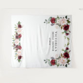 チャームブルゴーニュ花ブライダルシャワーフォトプロップ タペストリー (正面(横))