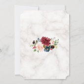 チャームブルゴーニュ赤面フラワーズクロスマーブルバプテスマ 招待状 (裏面)