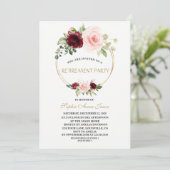 チャームブルゴーニュ赤面フローラ金ゴールド退職パーティー 招待状 (スタンド正面)