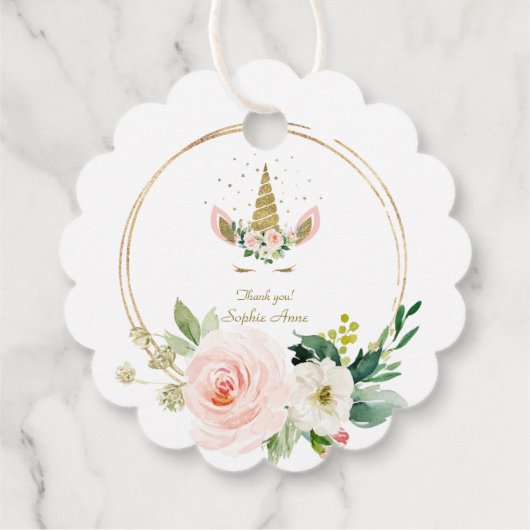 チャームブルゴーニュ赤面花金ゴールドユニコーン誕生日 フェイバータグ (裏面)