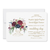 チャームブルゴーニュ青い水色の花結婚色