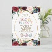 チャームブルゴーニュ青い花金ゴールド卵狩りイースター 招待状 (スタンド正面)