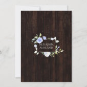 チャームブルーフラワーズレースウッドエッグ狩りイースター 招待状 (裏面)