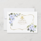 チャームブルーフローラ金ゴールドクロスボーイホーリーコミュニオン サンキューカード (裏面)