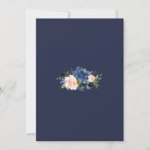 チャームブルー赤面フローラ金ゴールド婚約 招待状 (裏面)