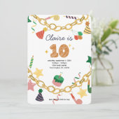 チャームブレスレット10th Birthday Partyへの招待 招待状 (スタンド正面)