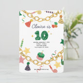 チャームブレスレット10th Birthday Partyへの招待 招待状 (スタンド正面)