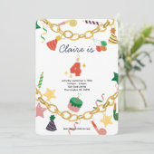 チャームブレスレット4th誕生日パーティの招待状 招待状 (スタンド正面)