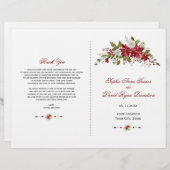 チャームホリデーレッドポインセチア結婚式 プログラム (正面/裏面)