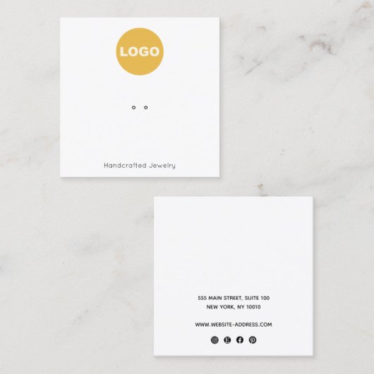 チャームホルダー追加ロゴ正方形ディスプレイ スクエア名刺 (正面/裏面)