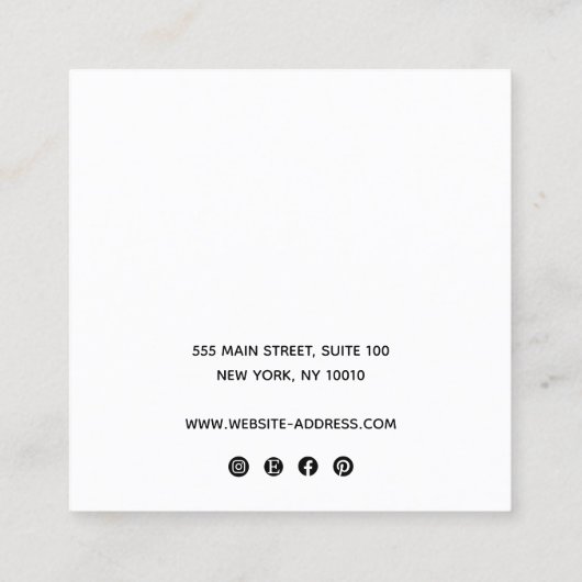 チャームホルダー追加ロゴ正方形ディスプレイ スクエア名刺 (裏面)