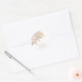 チャームホワイトオーキッド赤面バラパンパスグラス結婚ズ ラウンドシール (封筒)