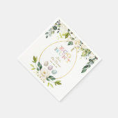 チャームホワイトクリームフラワーズエッグ狩り金ゴールドイースター スタンダードカクテルナプキン (角)