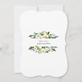 チャームホワイトフラワーインビタシオンデベビーシャワー 招待状 (裏面)