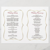 チャームホワイトフラワーズ金ゴールドフレーム結婚式 プログラム (裏面)