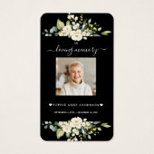 チャームホワイトフラワーブラックフォト葬儀祈りの言葉 (正面)