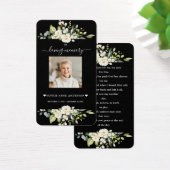 チャームホワイトフラワーブラックフォト葬儀祈りの言葉 (デスク)