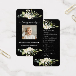 チャームホワイトフラワーブラックフォト葬儀祈りの言葉