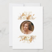 チャームホワイトフローラパンパスグラスパーム50誕生日 招待状 (裏面)