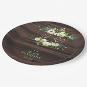 チャームホワイトフローラフレームバーンI DO BBQ ペーパープレート (アングル)